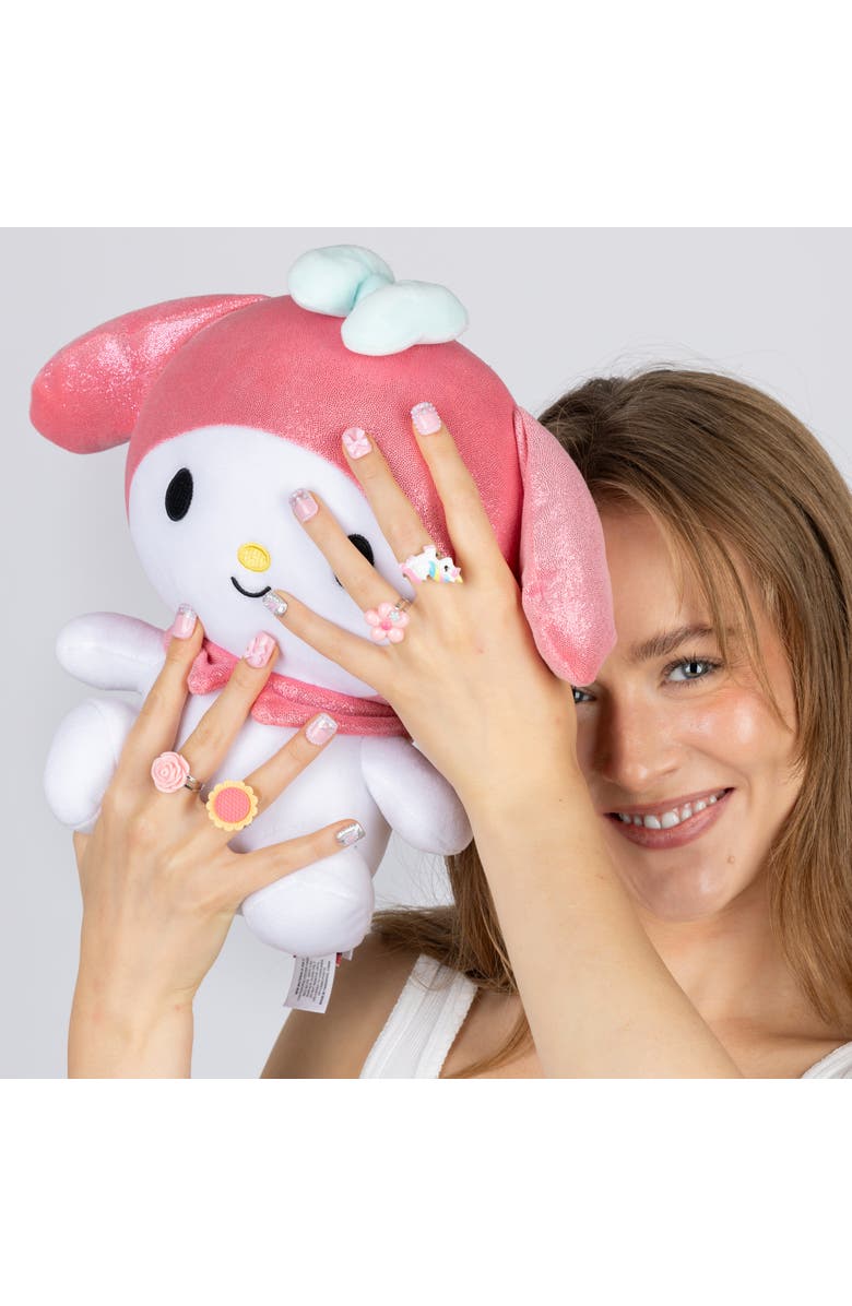 3H Nails My Melody 3D Luxury Handmade Press-On Nails - 24-Piece Kit, Alternate, color, Baby Pink, Silver