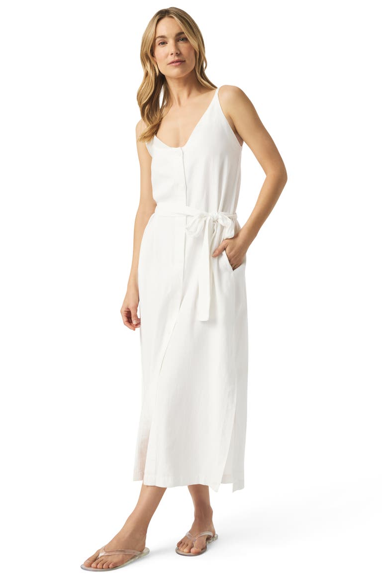 Amanda Sleeveless A-Line Dress, Alternate, color, WHITE