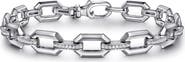 Gabriel & Co. White Sapphire Link Chain Sterling Silver Bracelet