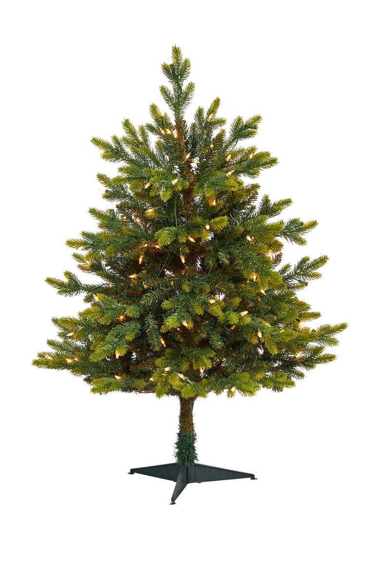 NEARLY NATURAL 3ft. North Carolina Fir Artificial Christmas Tree with 150 Clear Lights, Alternate, color, 