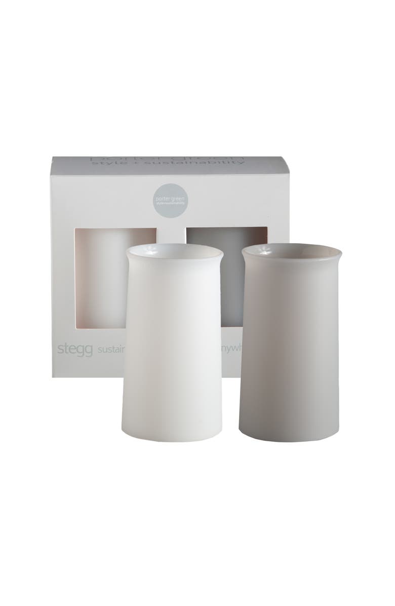 Porter Green Stegg | Unbreakable Highball Glasses, Main, color, Blanc + Dove