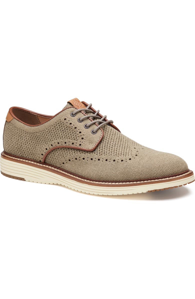 Johnston & Murphy Hodges Knit Derby, Main, color, Taupe Knit