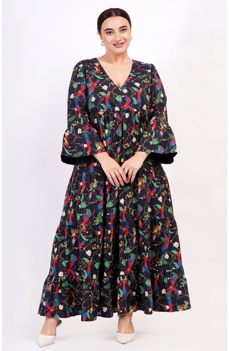 Leota Sariah Poplin Maxi Dress, Alternate, color, Macaw