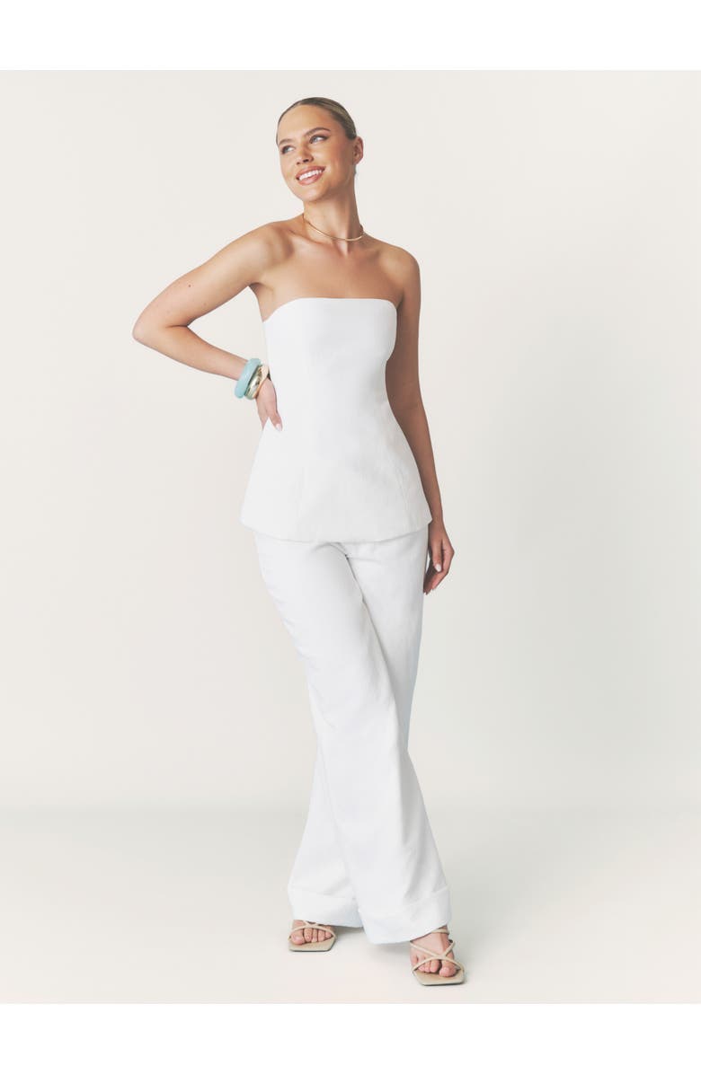 Six Stories Verity Tailored Textured Pants, Alternate, color, White