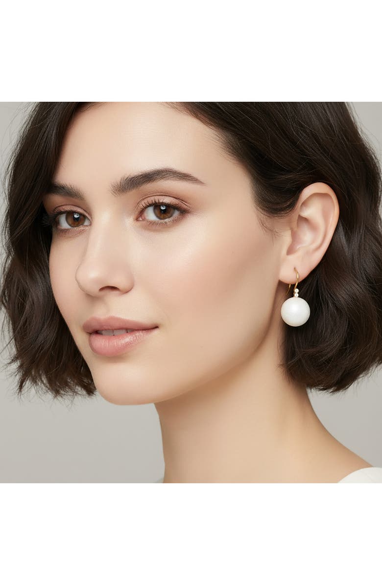 RIVKA FRIEDMAN Faux Pearl & Cubic Zirconia Drop Earrings, Alternate, color, Pearl