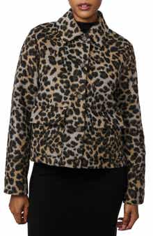Bernardo Leopard Print Crop Jacket