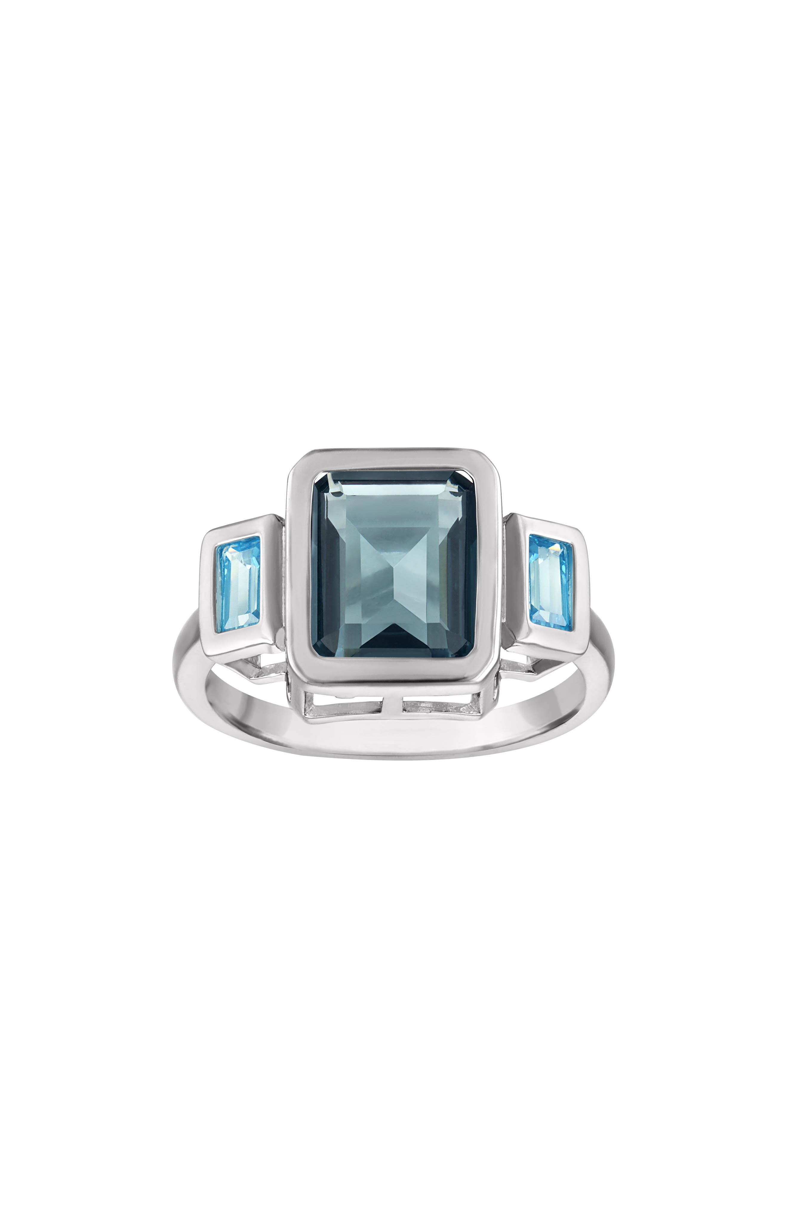 London Sky Blue Baguette Ring