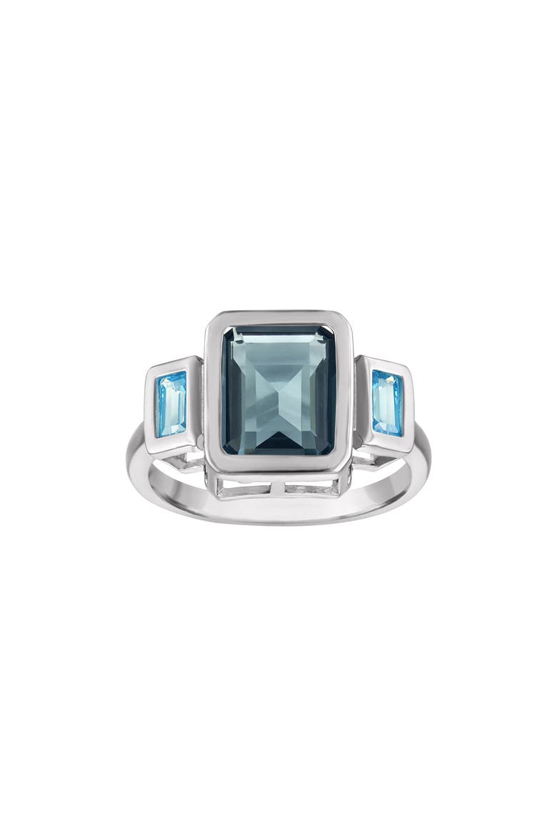 London Sky Blue Baguette Ring, Main, color, BLUE