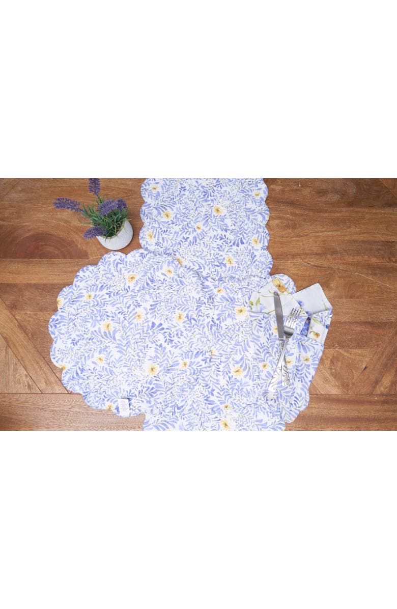 C&F Home Lovely Blues Cotton Rectangle Table Runner 14" x 51" Floral Design All Seasons Kitchen Dining Dinner Table Tablerunner Decor Decoration, Alternate, color, 