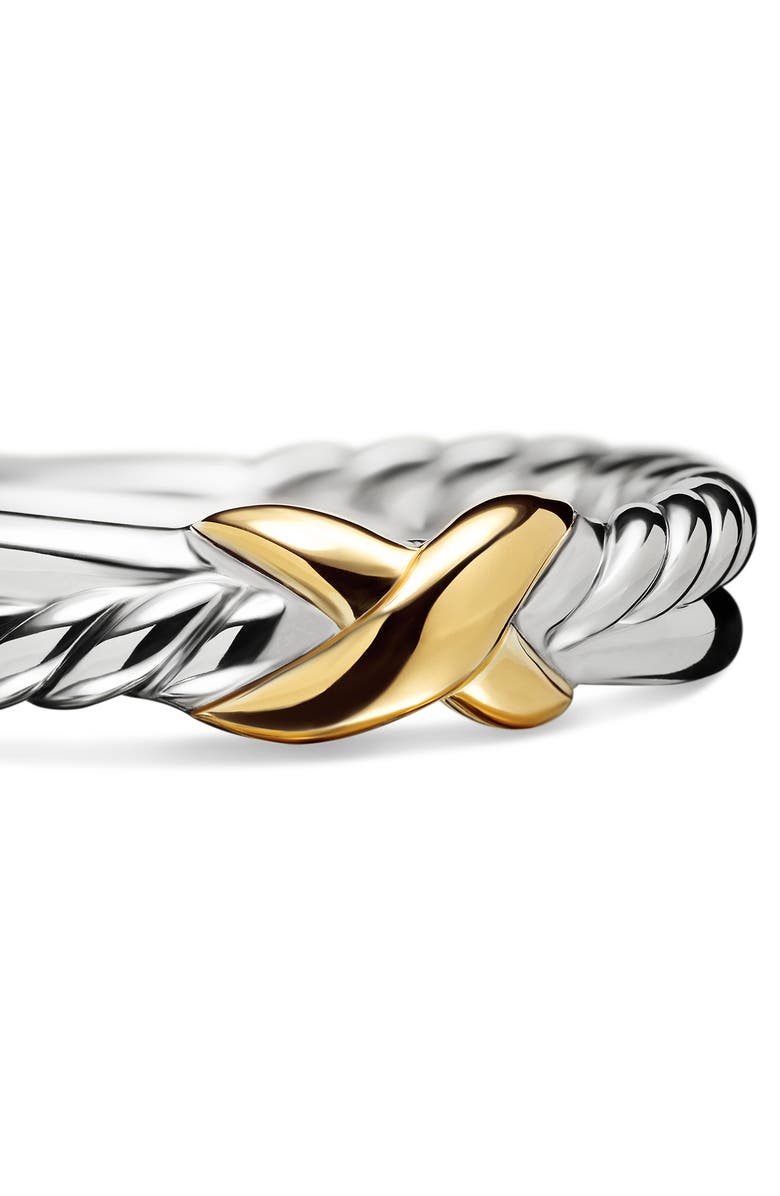 David Yurman Petite X Ring in Sterling Silver with 18K Yellow Gold, Alternate, color, Silver/ Yellow Gold