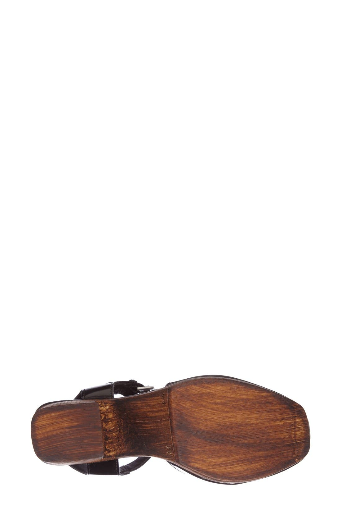 Topshop 'Smile' Wooden Platform Leather Sandal, Alternate, color, 