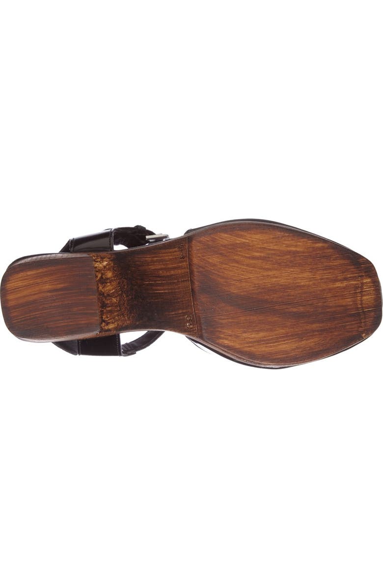 Topshop 'Smile' Wooden Platform Leather Sandal, Alternate, color,