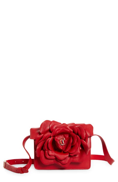 Small Loubi54 3D Rose Leather Crossbody Bag