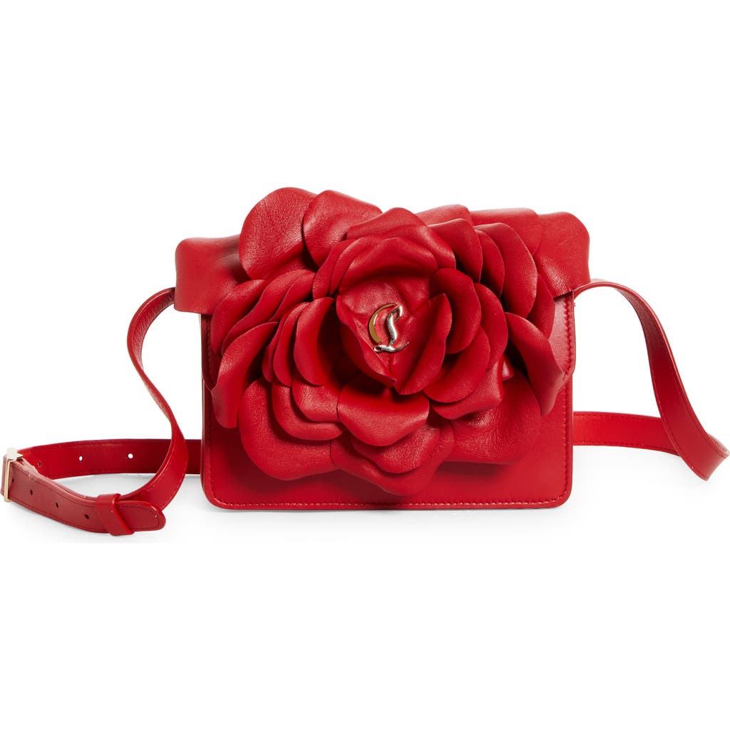 Christian Louboutin Small Loubi54 3d Rose Leather Crossbody Bag