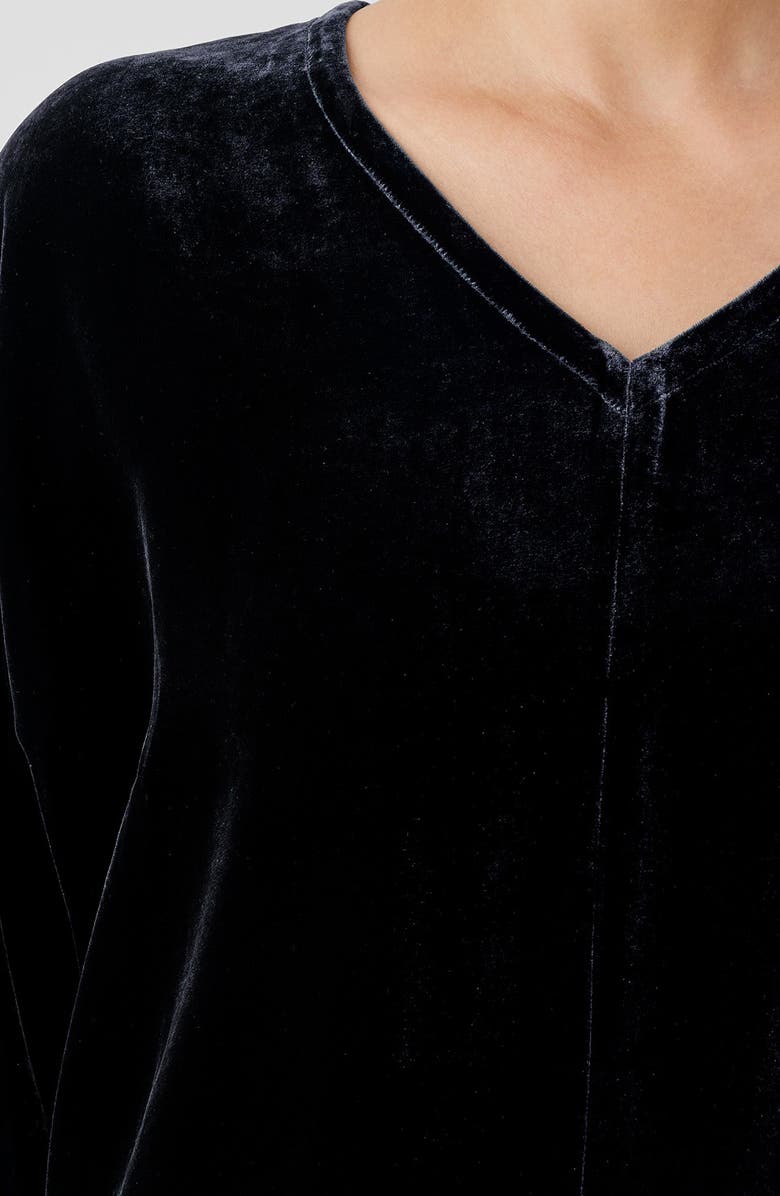 Eileen Fisher Long Sleeve V-Neck Velvet Top, Alternate, color,