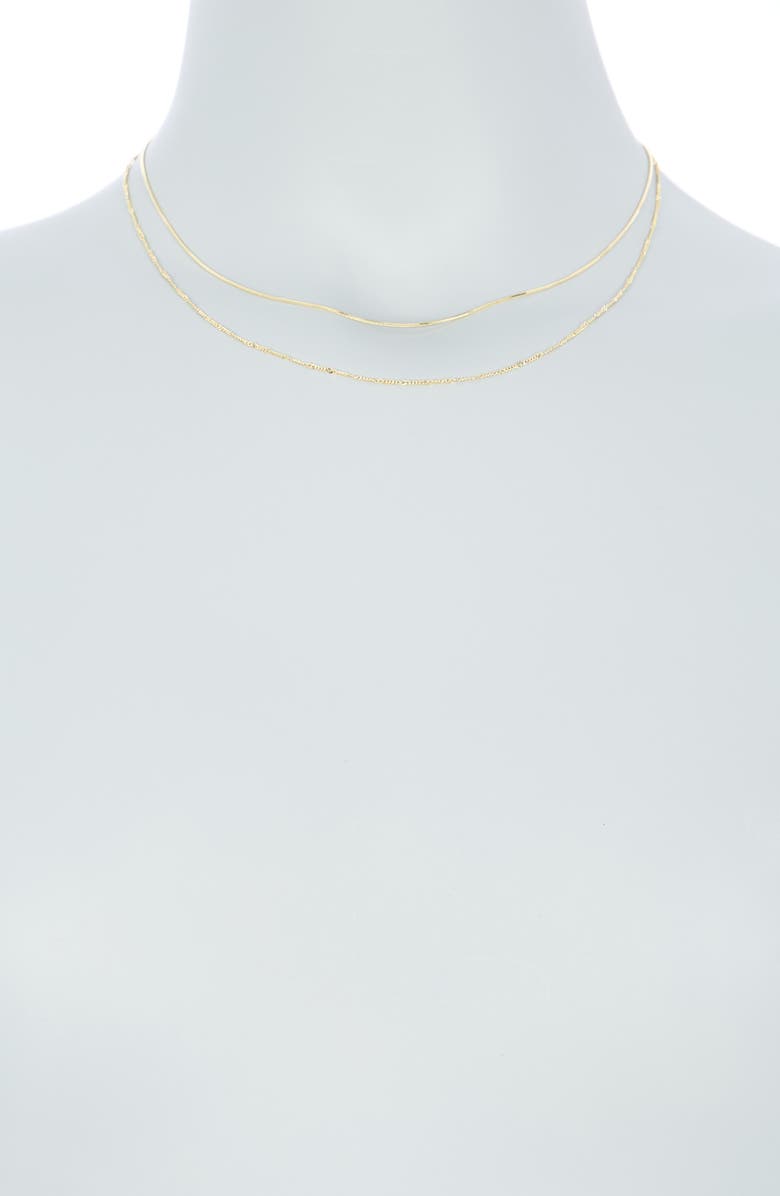 Argento Vivo Sterling Silver Layered Mixed Chain Necklace, Alternate, color, Gold