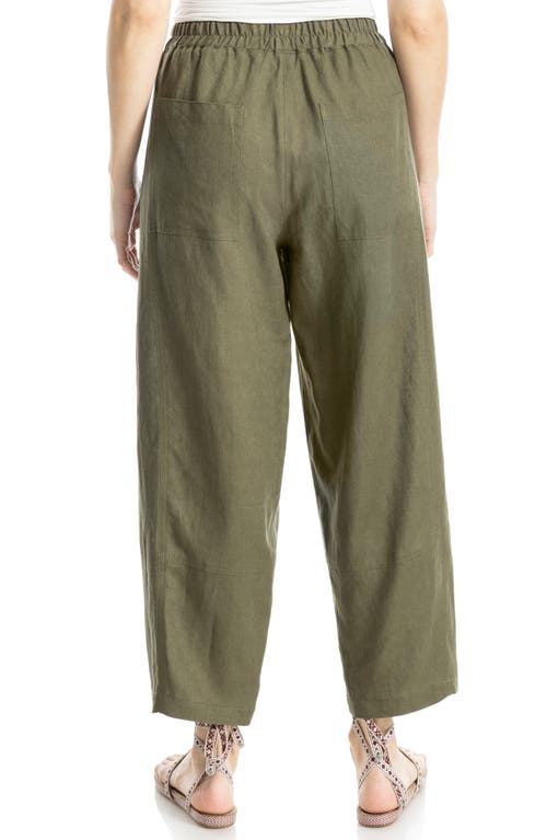 Shop Max Studio Crop Linen Blend Barrel Leg Pants