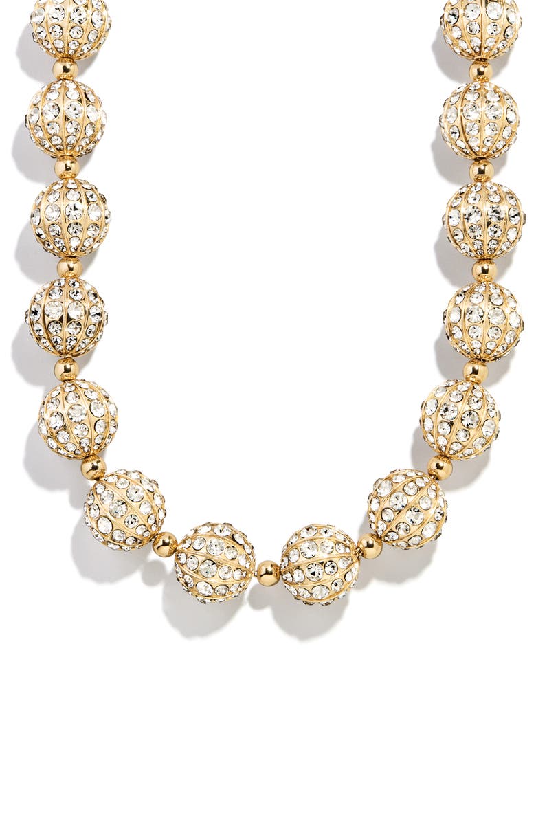 BaubleBar Nessa Crystal Orb Station Statement Necklace, Alternate, color, Gold