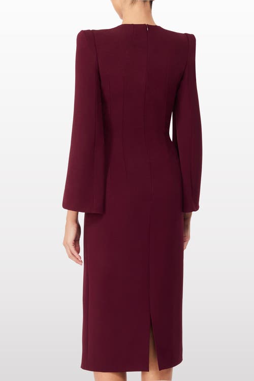 Jenny Packham Love Bow Split-sleeve Midi Dress In Red