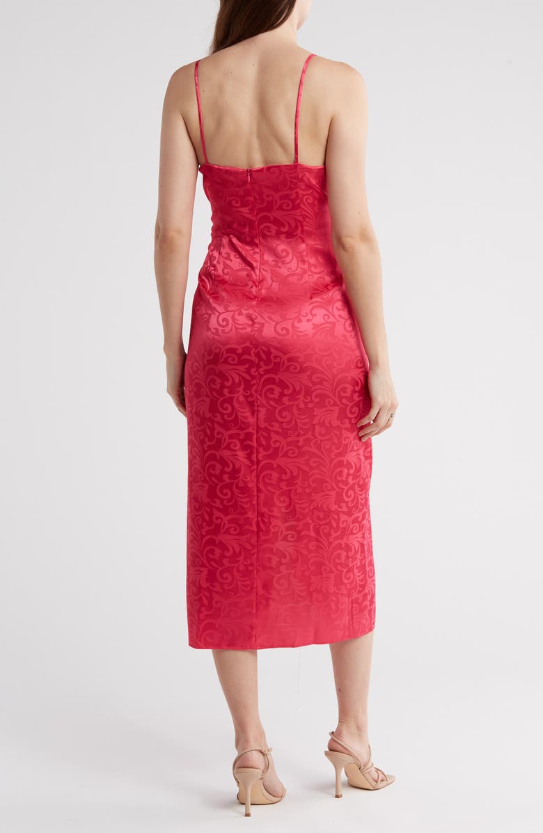 Connected Apparel Wrap Style Jacquard Dress, Alternate, color, Watermelon