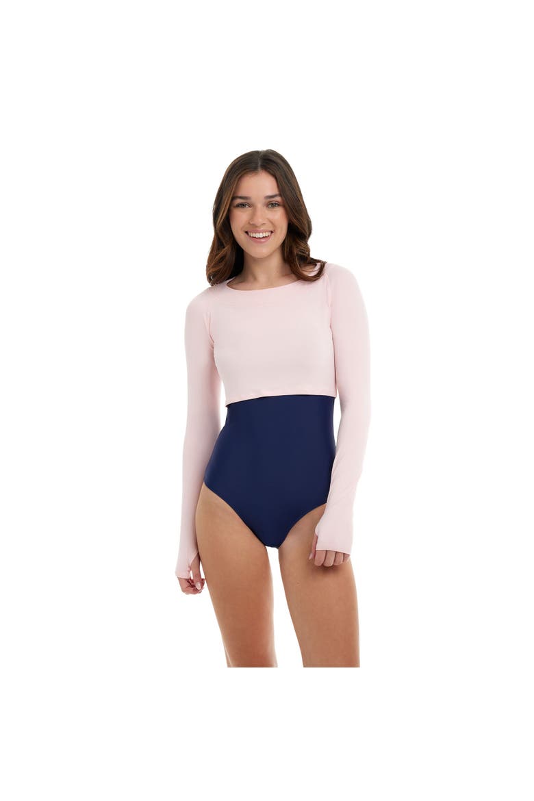 Women's Long Sleeve Crop Top Shirt for Sun and UV Protection, Main, color, Tickle Me Pink