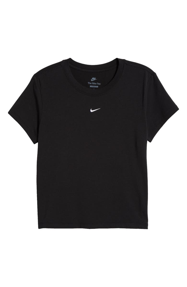 Nike Sportswear Club Chill Knit Mod Crop T-Shirt, Alternate, color, Black/ White