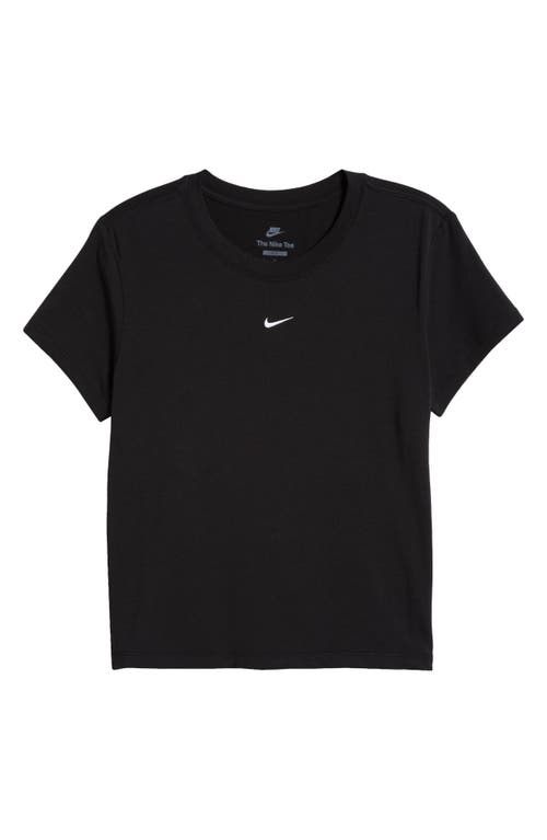 Nike Sportswear Club Chill Knit Mod Crop T-shirt In Black