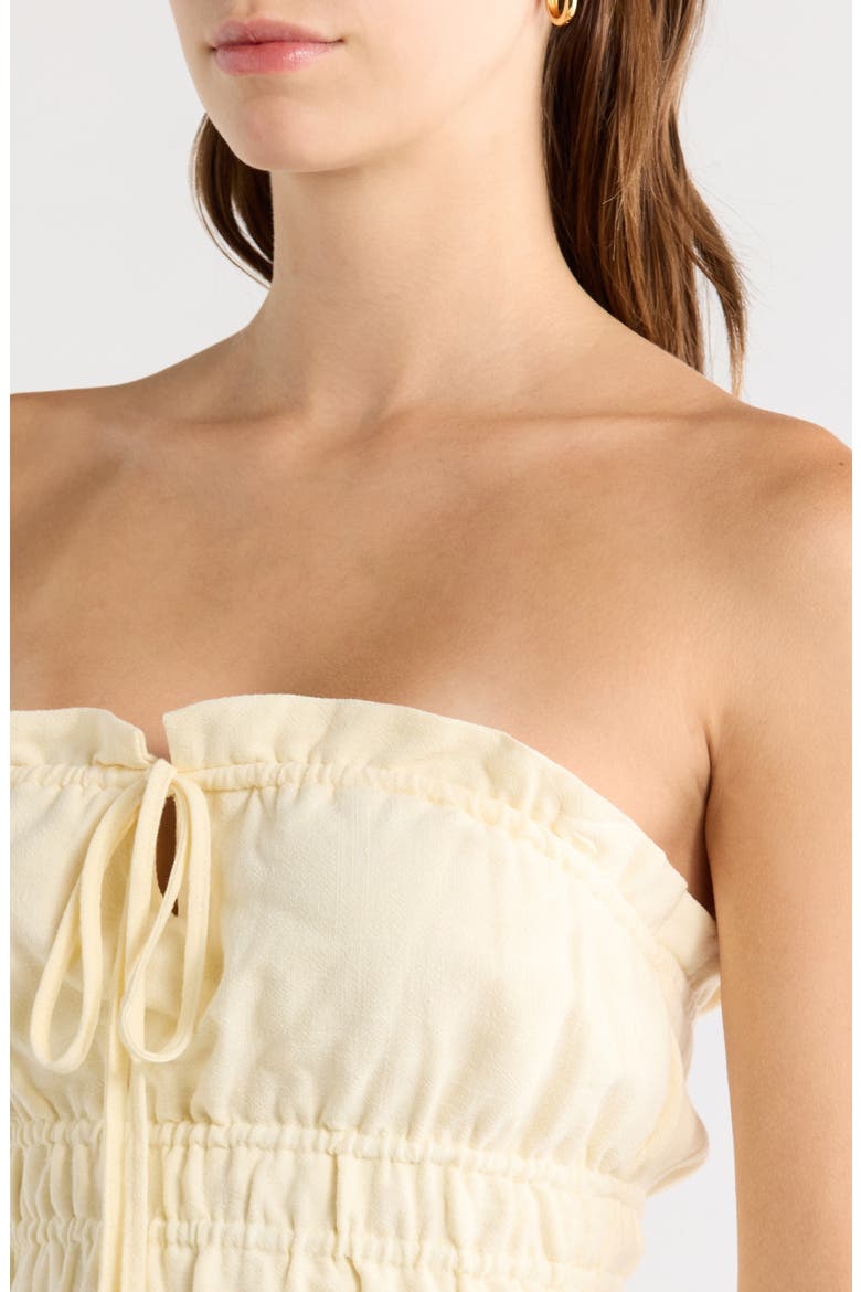 Paige Smocked Crop Top, Alternate, color, VANILLA