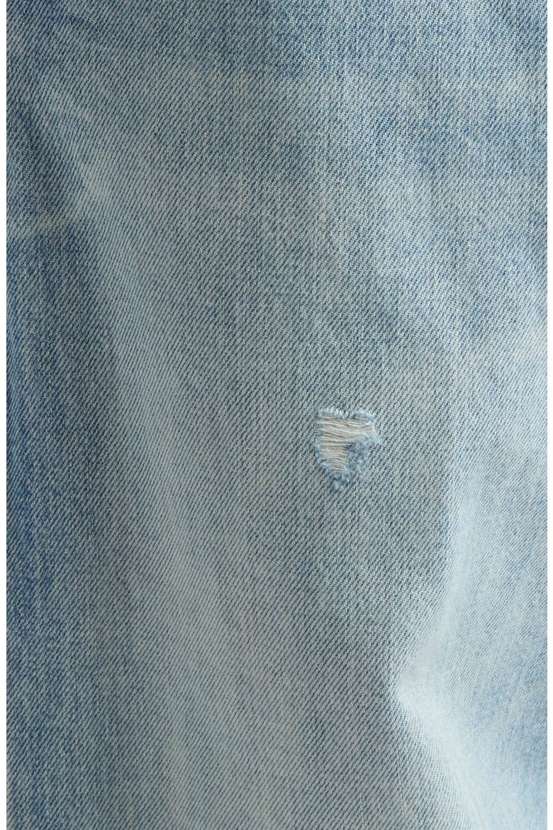 Distressed Fray Waist Wide Leg Carpenter Jeans, Alternate, color, BLUE