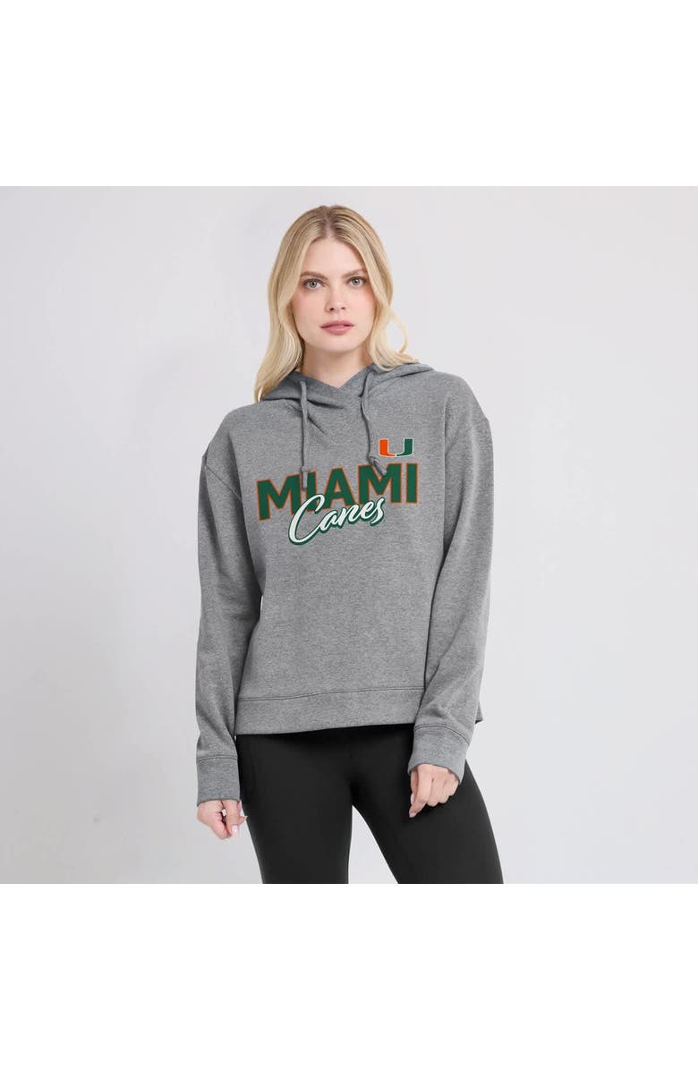 FANATICS Women's Fanatics Heather Gray Miami Hurricanes Script Favorite Pullover Hoodie, Alternate, color, Heather Gray