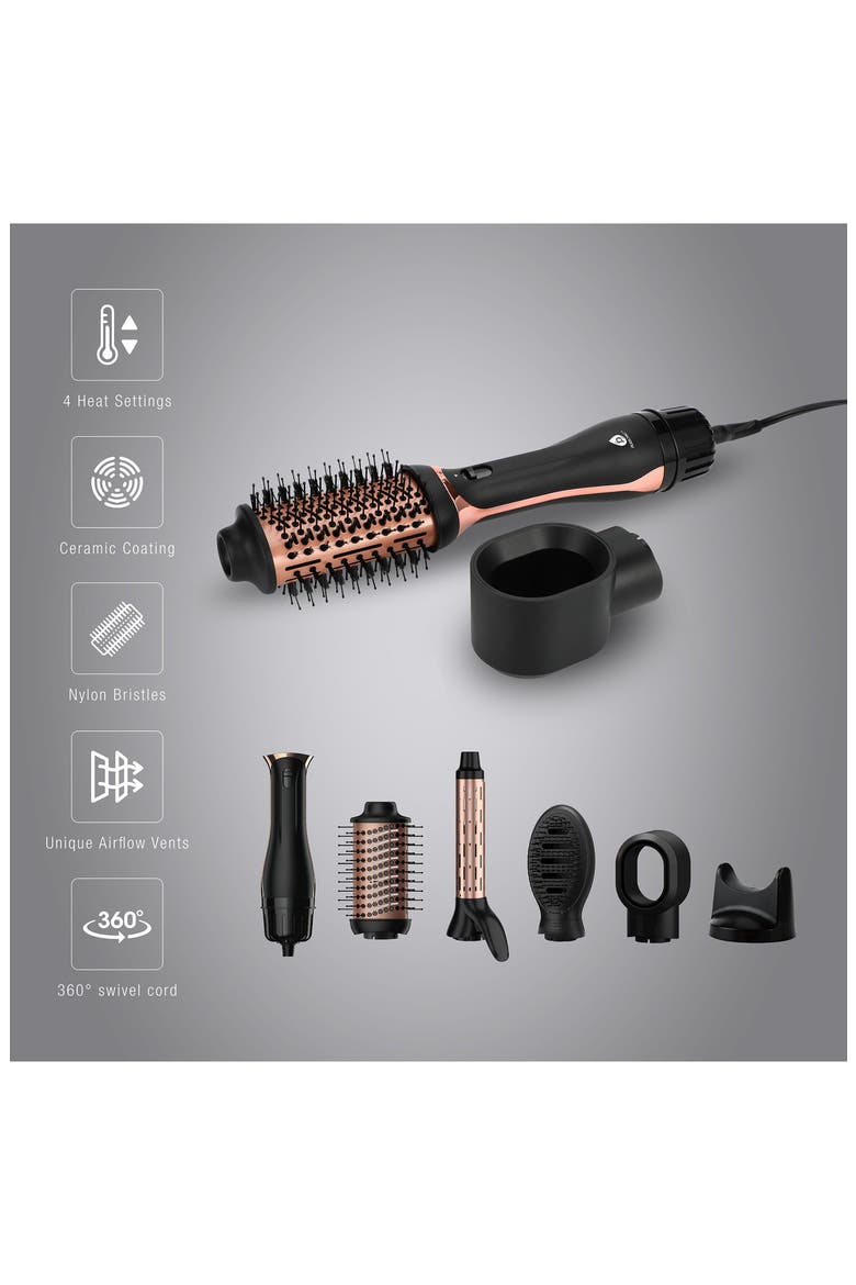 4-in-1 Hot Air Blower Brush, Alternate, color, BLACK