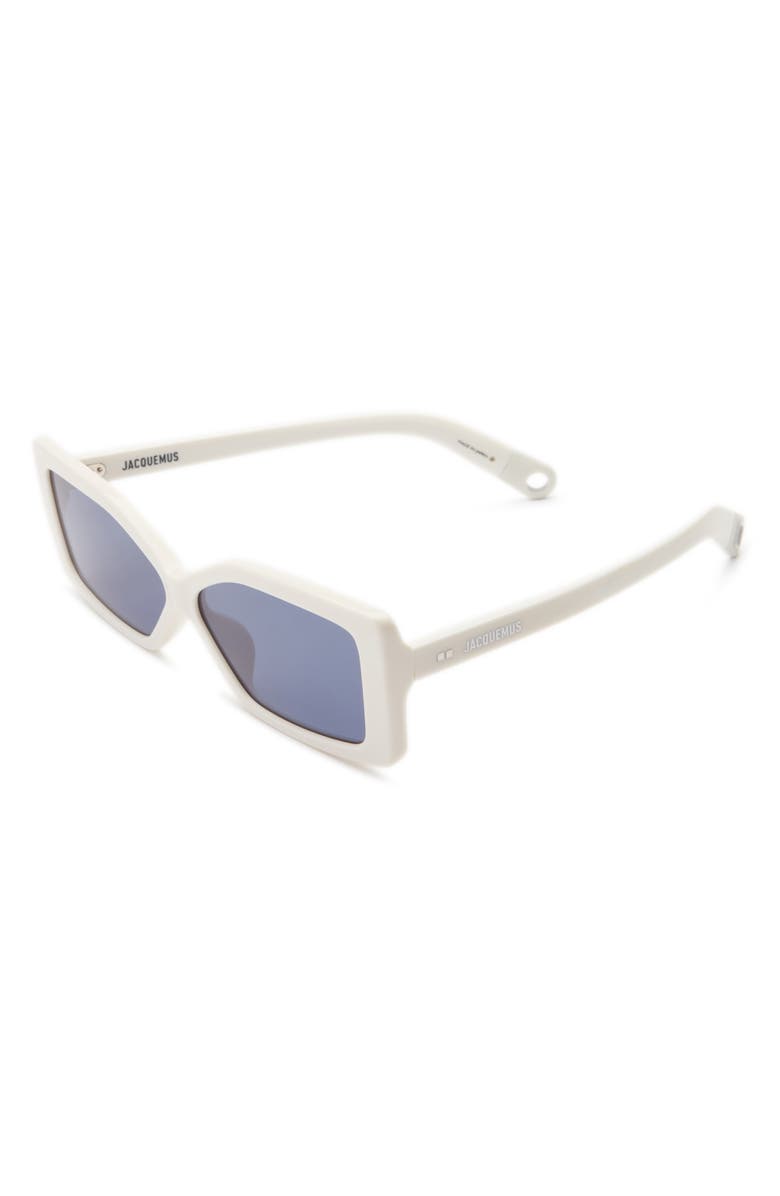 Jacquemus Spiaggia 56mm Square Sunglasses, Alternate, color, White/ Matte White