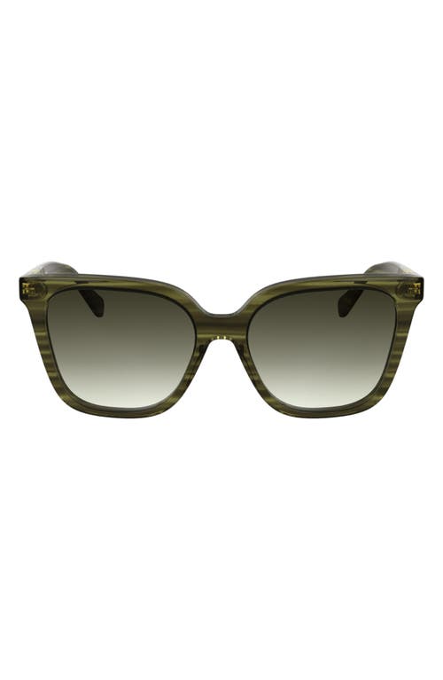 Longchamp Le Pliage 55mm Gradient Butterfly Sunglasses In Striped Green