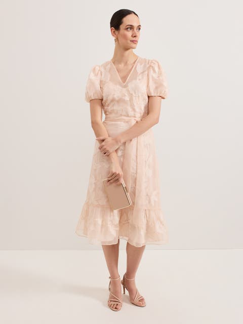 Chrissie Tie-Waist Wrap Midi Dress