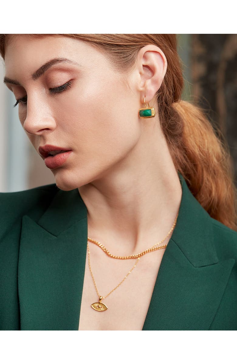 Ottoman Hands Noa Drop Earrings, Alternate, color, Brass