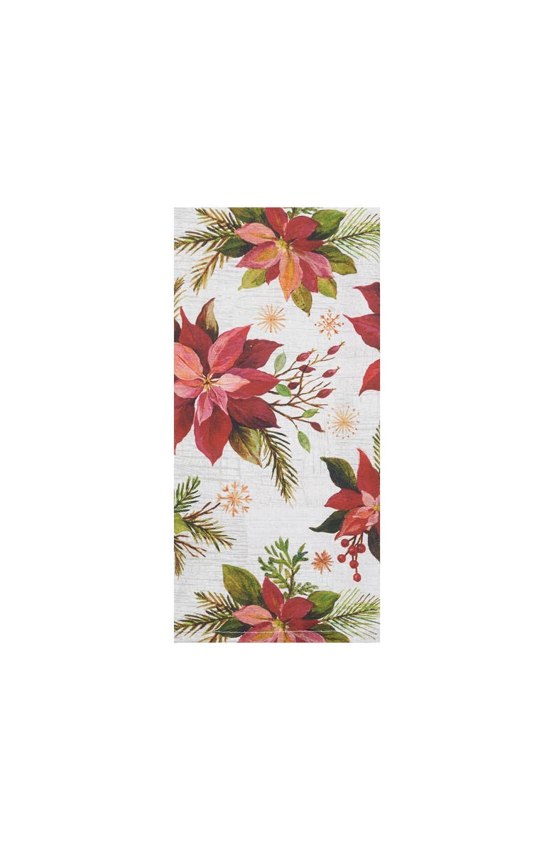 C&F Home Poinsettia Christmas Towel, Alternate, color, Green