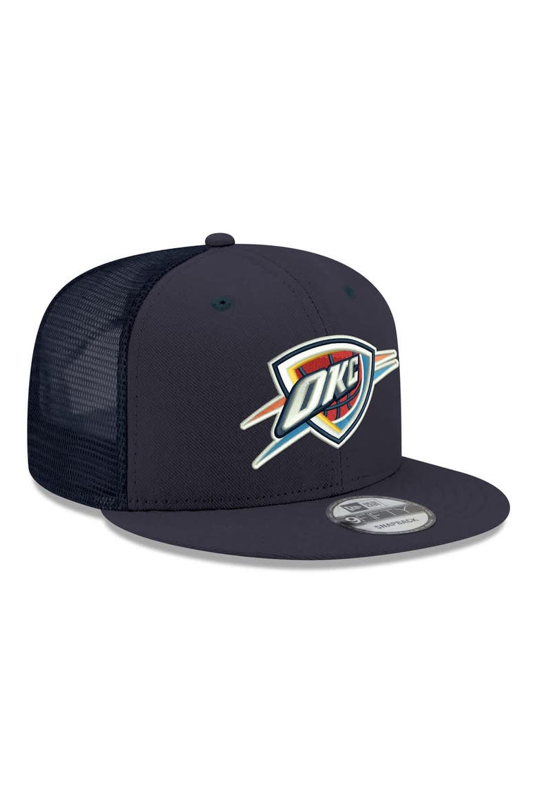 Men's New Era Navy Oklahoma City Thunder Core Logo Meshback 9FIFTY Snapback Hat, Alternate, color, Navy