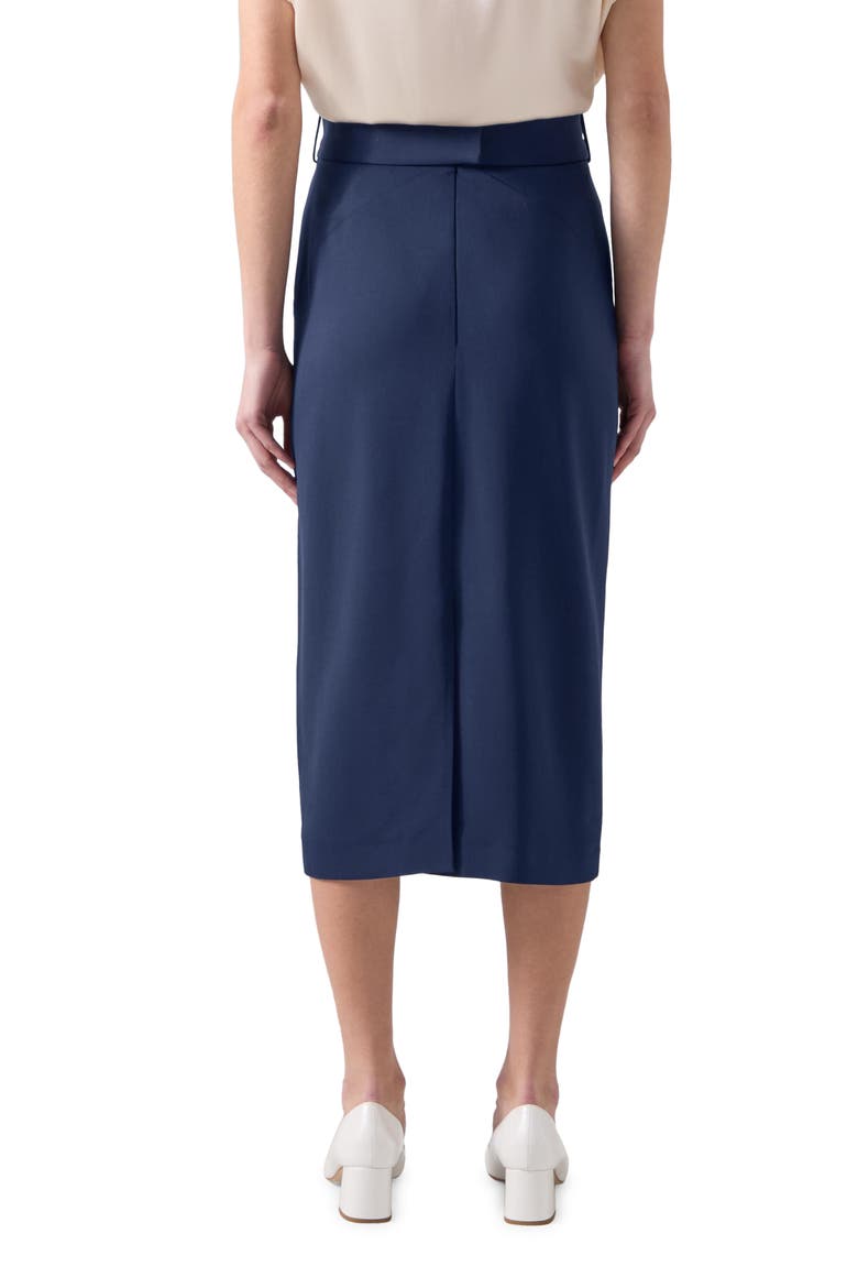 Klaudia Belted Midi Pencil Skirt, Alternate, color, NAVY
