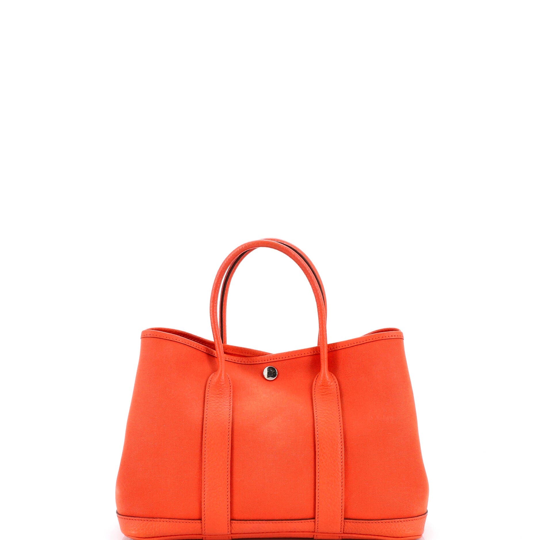 Pre-Owned Hermes Garden Party Tote Toile and Leather 30, Alternate, color, Orange Poppy