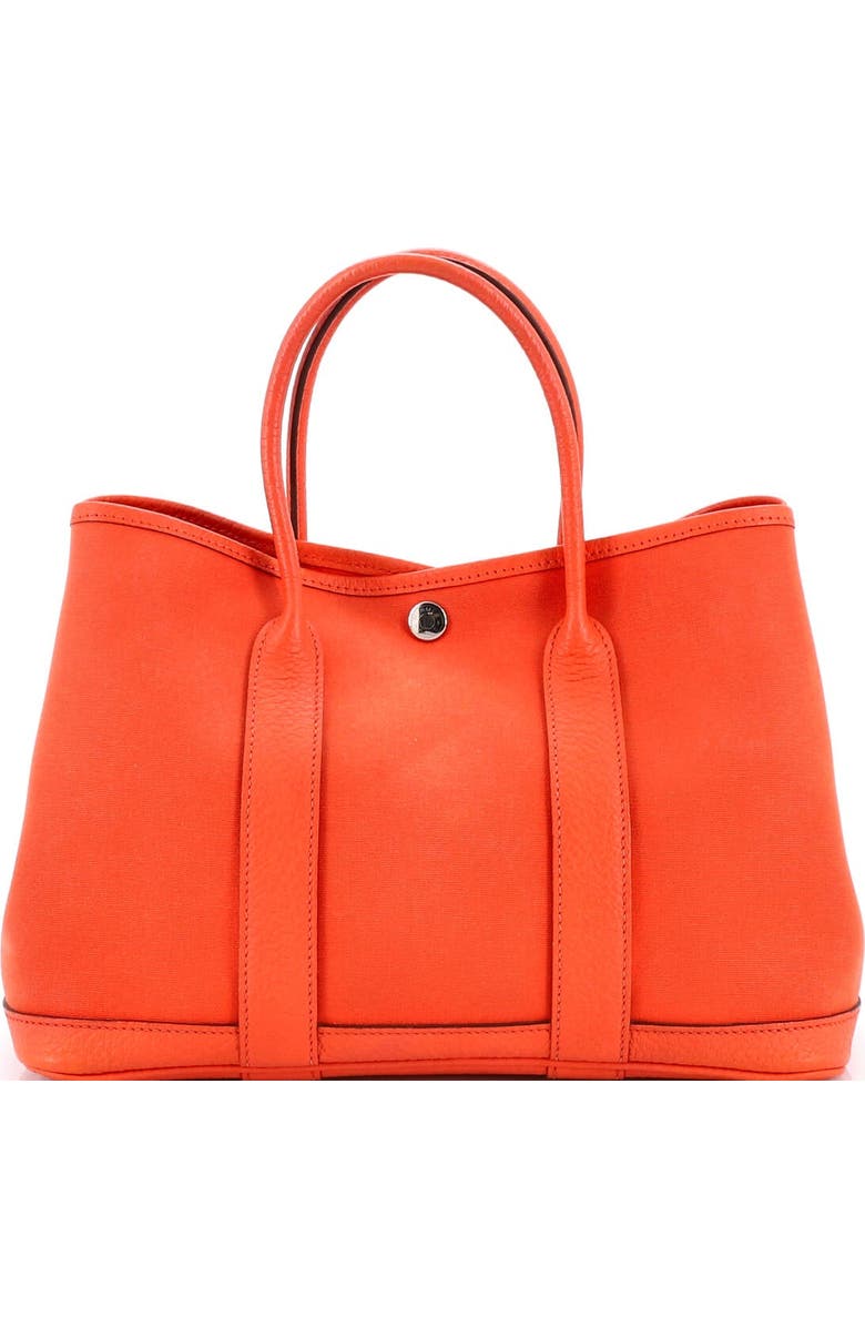 Pre-Owned Hermes Garden Party Tote Toile and Leather 30, Alternate, color, Orange Poppy