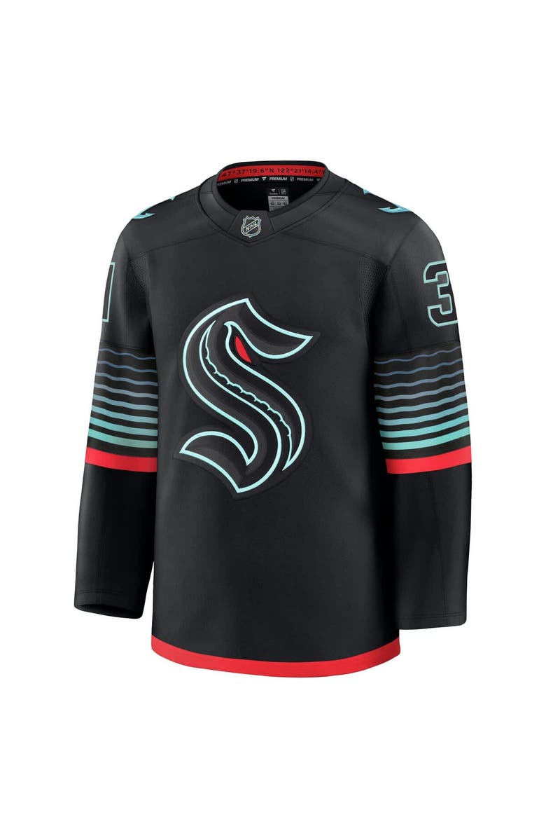 FANATICS Men's Fanatics Philipp Grubauer Black Seattle Kraken Alternate Premium Player Jersey, Alternate, color, Black