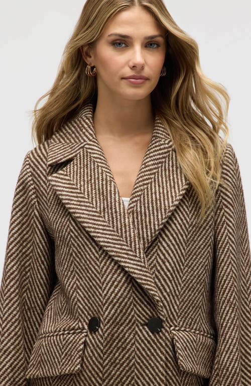 Nvlt Oversize Chevron Double Breasted Coat In Multi