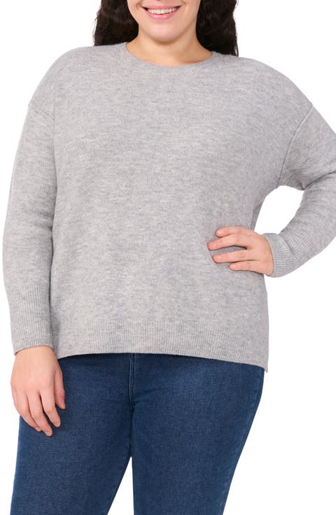 Elbow Heart Detail Crewneck Sweater (Plus)