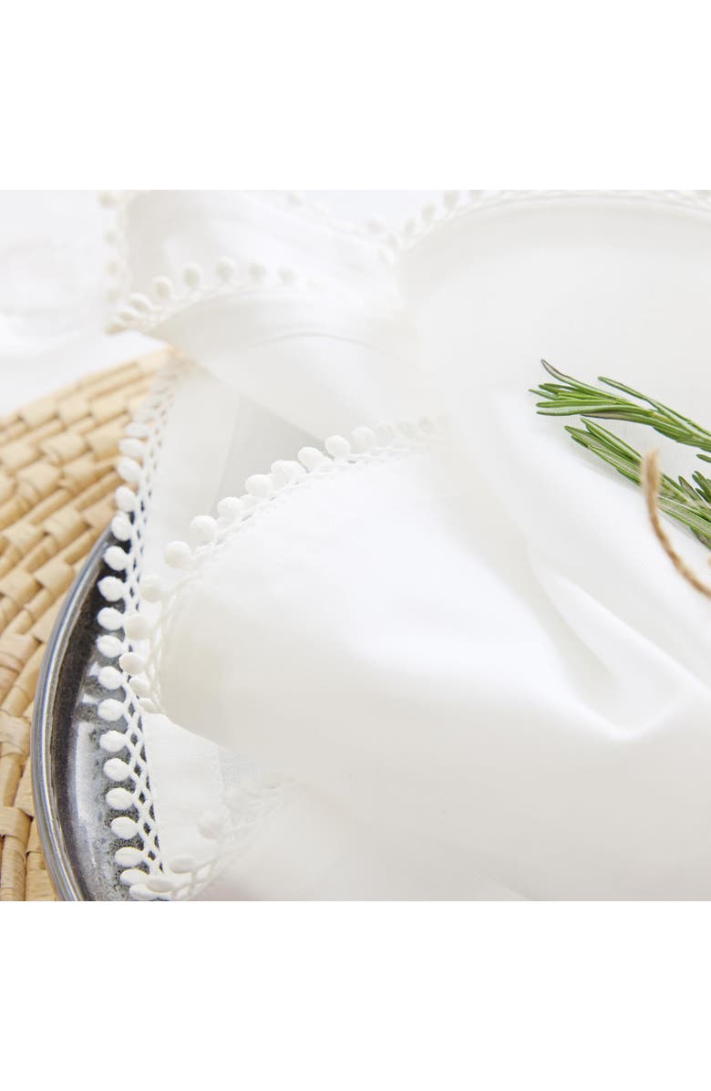 Solino Home Linen Dinner Napkins - Maddie, 20" x 20" Inch, Alternate, color, White