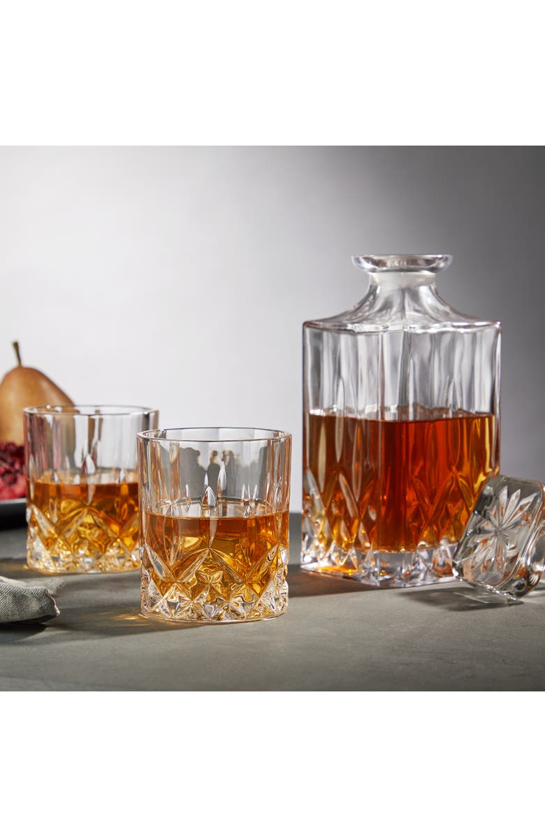 Viski Admiral Crystal 3-Piece Decanter & Tumbler Set, Alternate, color, Clear