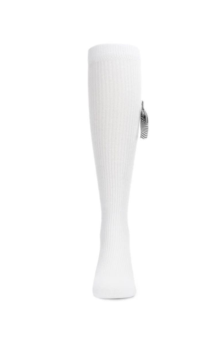 Herringbone Thin Ribbed Knee High, Alternate, color, White
