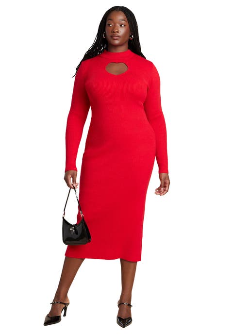 Heart Cutout Midi Dress (Plus)