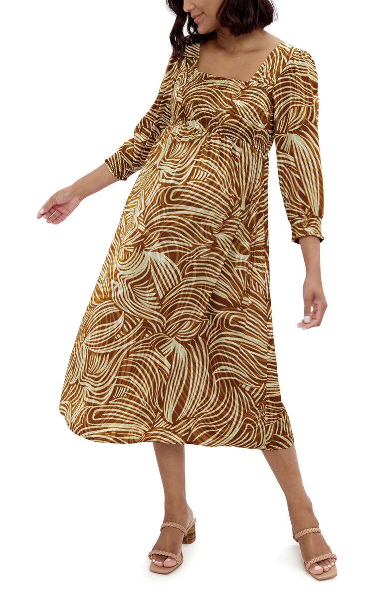 Ingrid & Isabel<sup>®</sup> Smocked Square Neck Maternity Dress, Main, color,