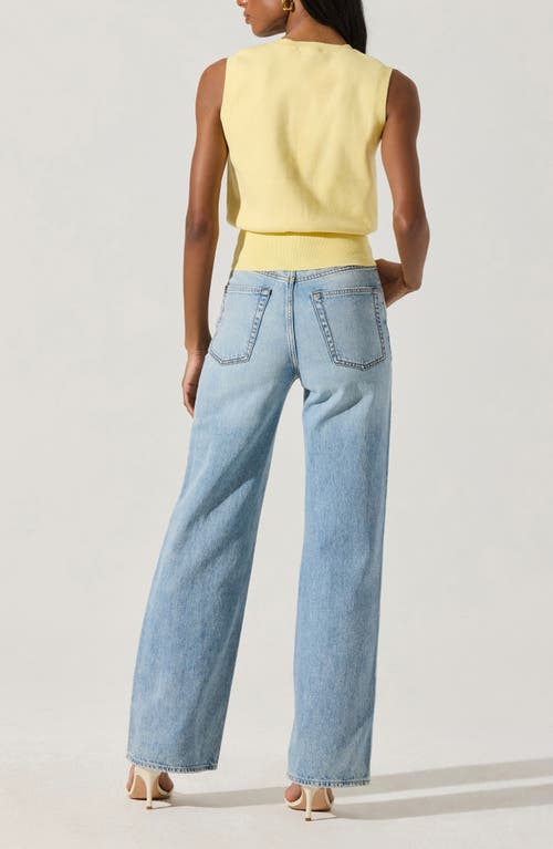 Shop Astr The Label Cotton Button-up Sweater Vest In Lemon Yellow