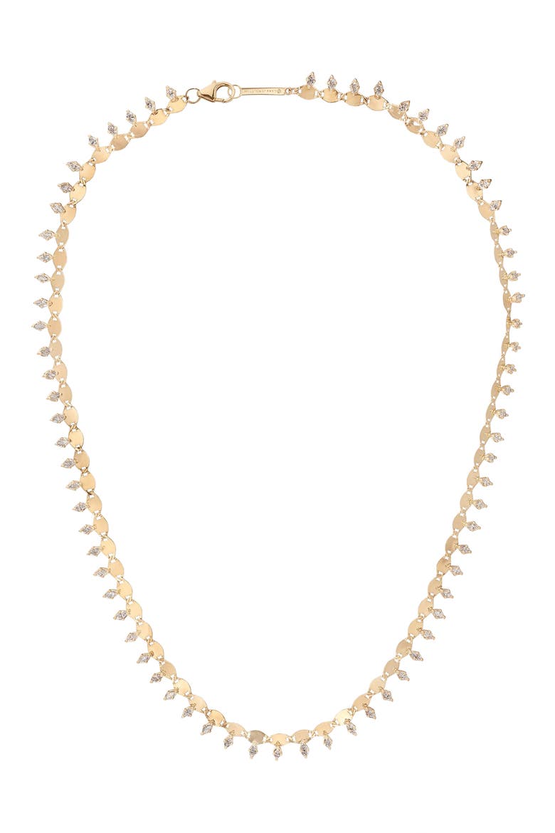 Nude Solo Diamond Collar Necklace , Alternate, color, YELLOW GOLD